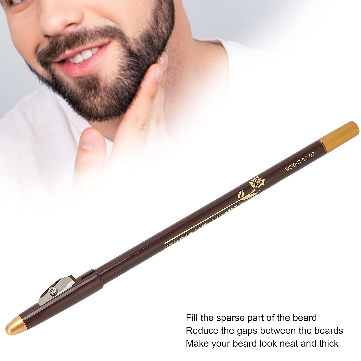 Beard Pencil Filler for Men, Professional Household Beard Pencil Liner, Long Lasting Repair Shape Beard Pen Water/Sweat Proof beard filler Shaping Beauty and Personal Care Betued