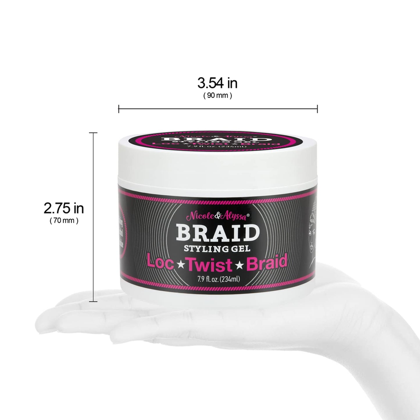 Nicole & Alyssa - Braiding Gel 7.9oz - No Flakes or Buildup, Perfect for Braids, Locs & Twists, Extra Hold, Frizz Control, Moisturizing Care Beauty & Personal Care Nicole & Alyssa