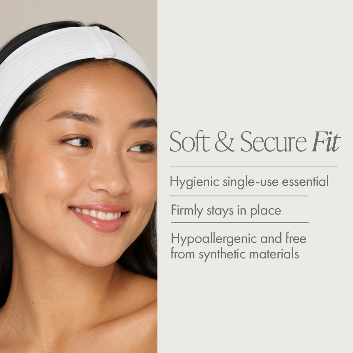 Intrinsics Disposable Headbands For Spa (48 Count) - 2.5” x 15” Stretchable Cotton Facial Headbands with Velcro Closure | For Facials, Makeup & Salon
