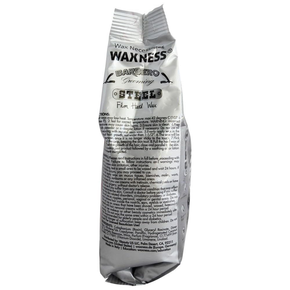 Waxness Barbero All-in-One Hard Wax Kit with W-CUBE Wax Warmer, 2 lb (900 g) Stripless Hard Wax - Professional Hair Removal for Coarse Hair - Made in Beauty and Personal Care Waxness
