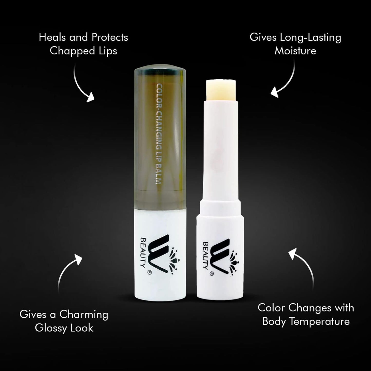WBM Care Color Changing Lip Balm - Sustain, Repair, and Moisturize Your Lips with 3.3g of Nourishing Formula for Beautiful, Vibrant Color Beauty & Personal Care WBM