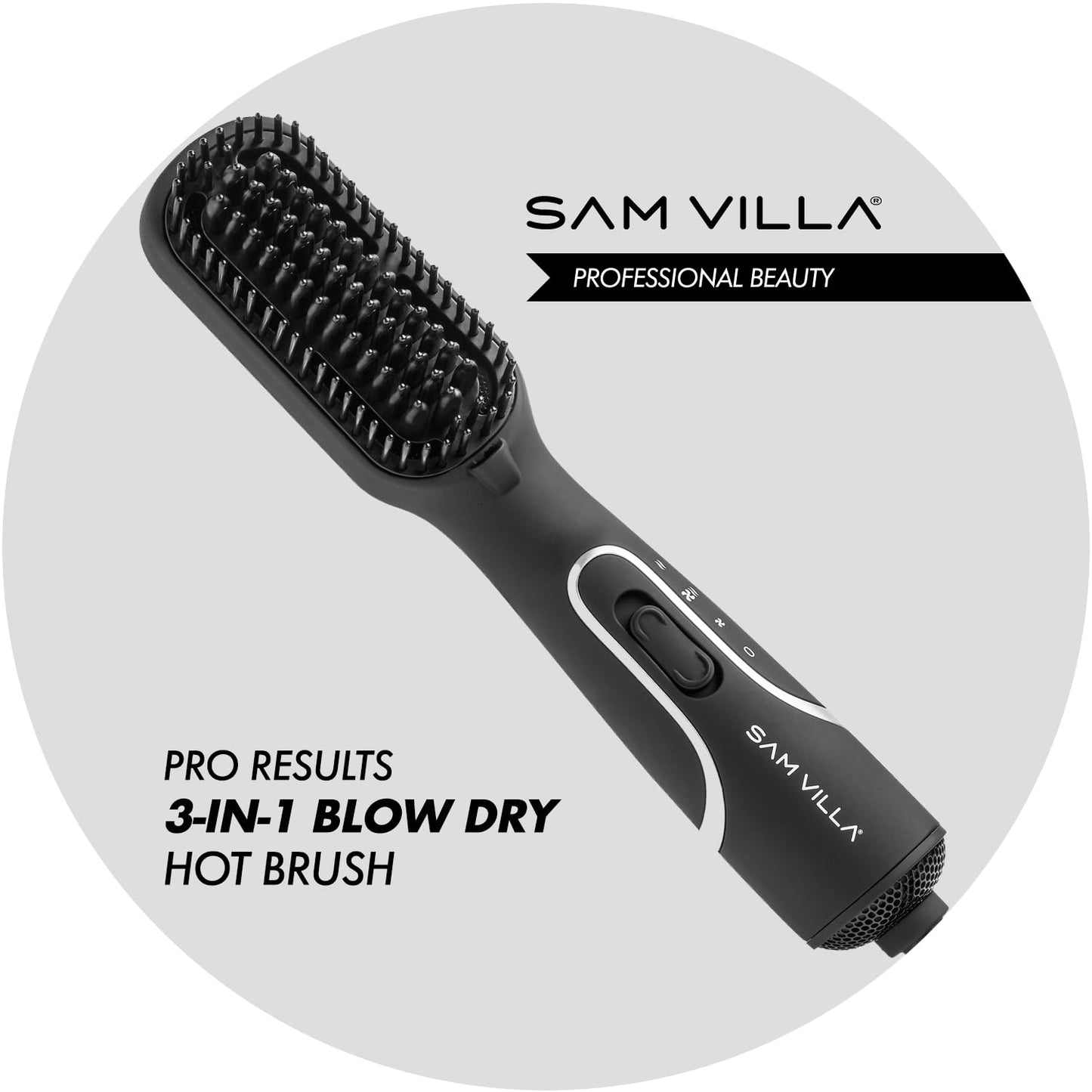 Sam Villa Pro Results 3-in-1 Blow Dryer Brush Straightener & Blowout Brush Beauty & Personal Care Sam Villa
