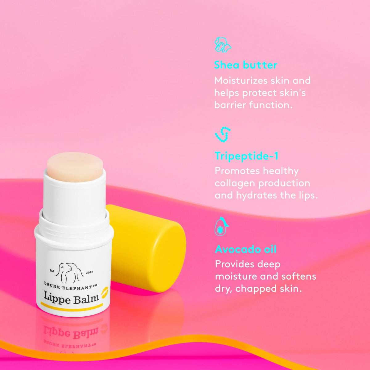 Drunk Elephant Lippe Balm - 3.7 g/.13 oz - Nourishing Lip Balm - Clean Clinical Skincare - Cruelty-Free - Dermatologist-Tested - Free of Essential Beauty & Personal Care Drunk Elephant