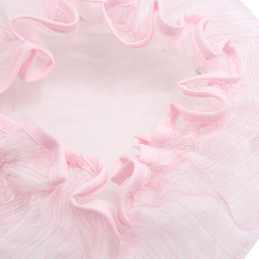 Ruilogod Pink Stripe PEVA Lining Dual Layers Waterproof Shower Bath Salon Hair Cap Hat (id: 95c c2b d9d 832 4ca Beauty and Personal Care Ruilogod