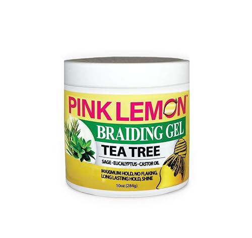 PINK LEMON Braiding Gel - Tea Tree - Maximum Hold, No Flaking, Long Lasting Hold, High Shine. For Micro, Inter, Dread, Faux, Loc, Twist, Braid, Edge Beauty & Personal Care PINK LEMON