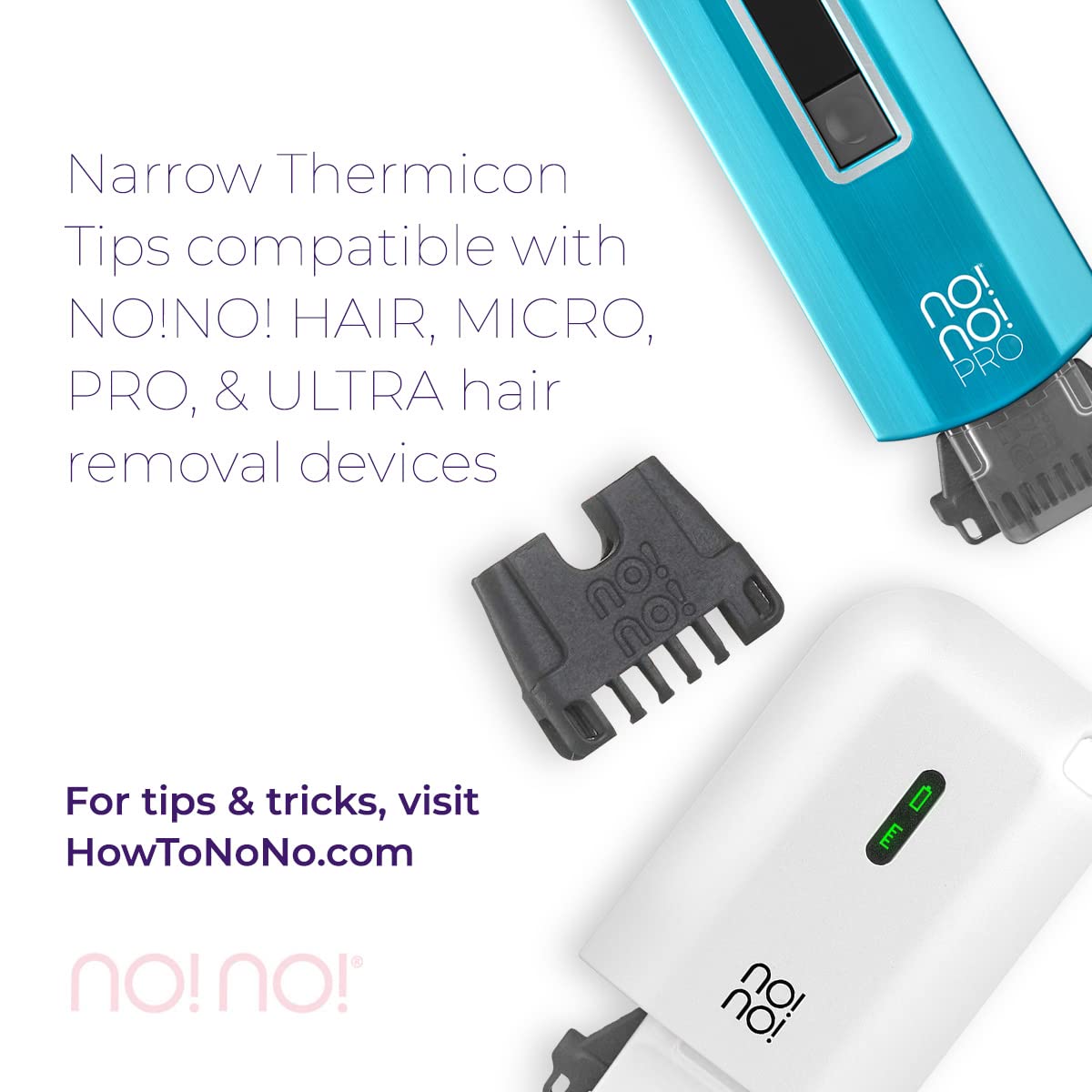 no!no! Thermicon Narrow Tip Refill Pack - Hair Removal for Women - Flawless Replacement Heads Attach to Device for a Smooth Hairless Face, Underarm Beauty and Personal Care no!no!