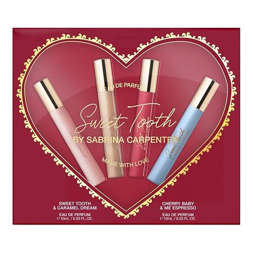Sweet Tooth By Sabrina Carpenter for Woman 4 Piece Set Includes:4 x 10ml/0.33 oz Eau de Parfum Travel Spray Beauty & Personal Care Sabrina Carpenter
