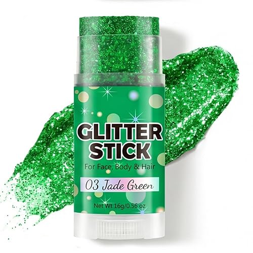4th of July Patriotic Body Glitter Stick, Red White Blue Face Glitter Stick Makeup for Womens Body Hair Face Fourth Outfit Party Festival Football Beauty & Personal Care SundownAura