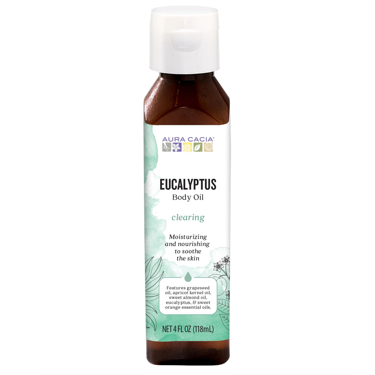 Aura Cacia Body Oil, Clearing Eucalyptus, 4 Fluid Ounce