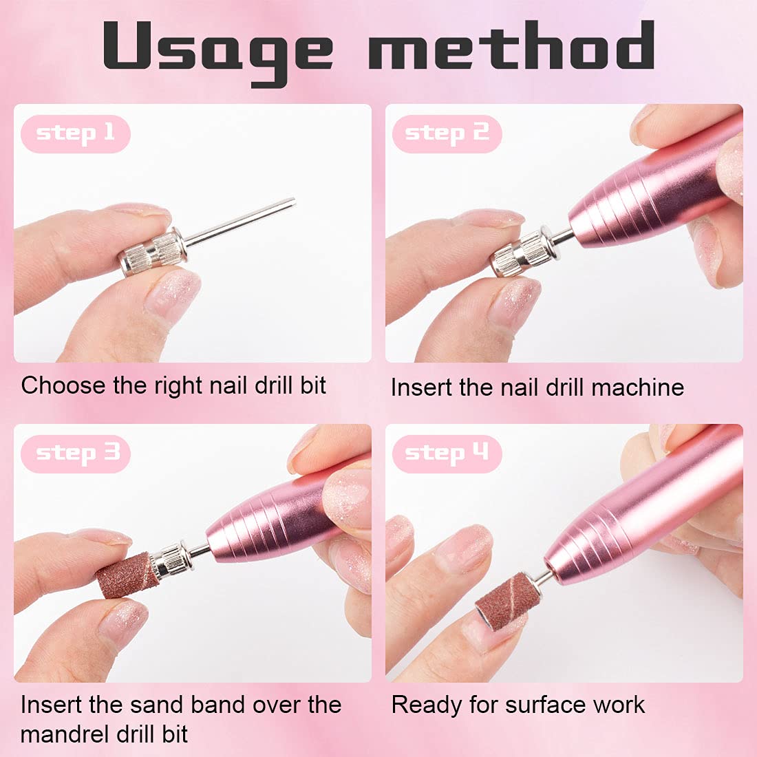 Rolybag 10 Pieces nail drill heads nail drill bits sanding band shaft 3/32 inch nail drill bits mandrels for electric file nail sanders manicure Beauty & Personal Care Rolybag