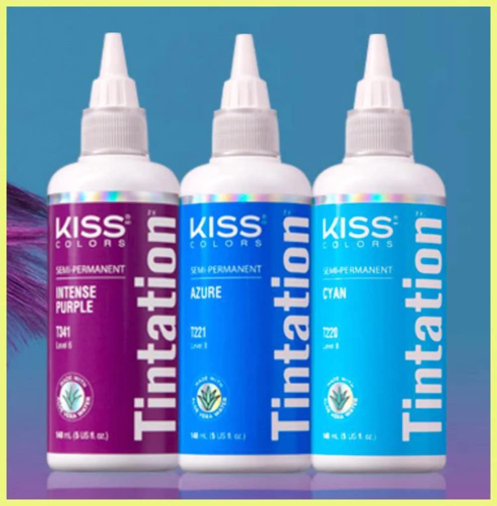 Red by Kiss Tintation Semi-Permanent Hair Color, Aloe Vera Water Based, Argan Oil, Olive Oil, Collagen & Keratin, Long-Lasting Color Dye (Vivid Beauty & Personal Care Red By Kiss