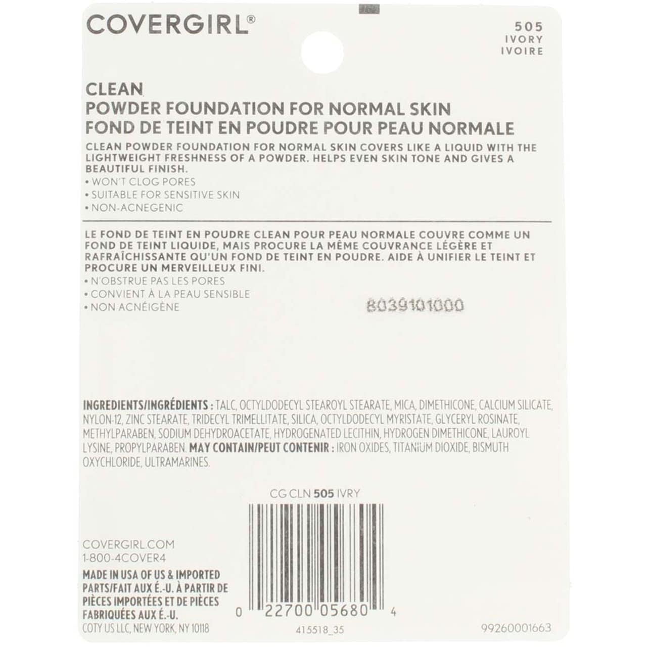 CoverGirl Simply Powder Foundation, Ivory [505] 0.41 oz (Pack of 3) Beauty & Personal Care COVERGIRL