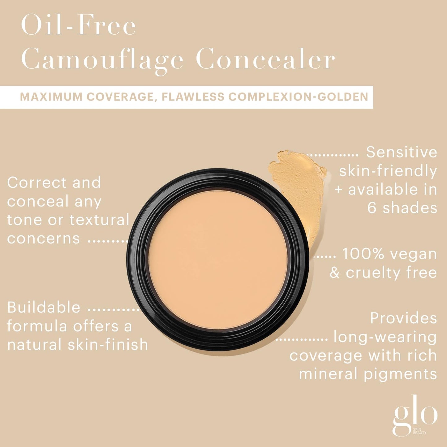 Glo Skin Beauty Oil-Free Camouflage Concealer - Correct and Conceal Imperfections, Blemishes & Dark Spots, Nourishing Makeup for a More Even Beauty & Personal Care Glo Skin Beauty