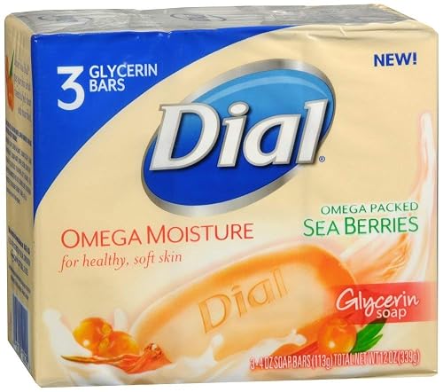 Dial Omega Moisture Glycerin Bar Soap, Sea Berries, 3 Count (Pack of 1) Beauty & Personal Care Dial