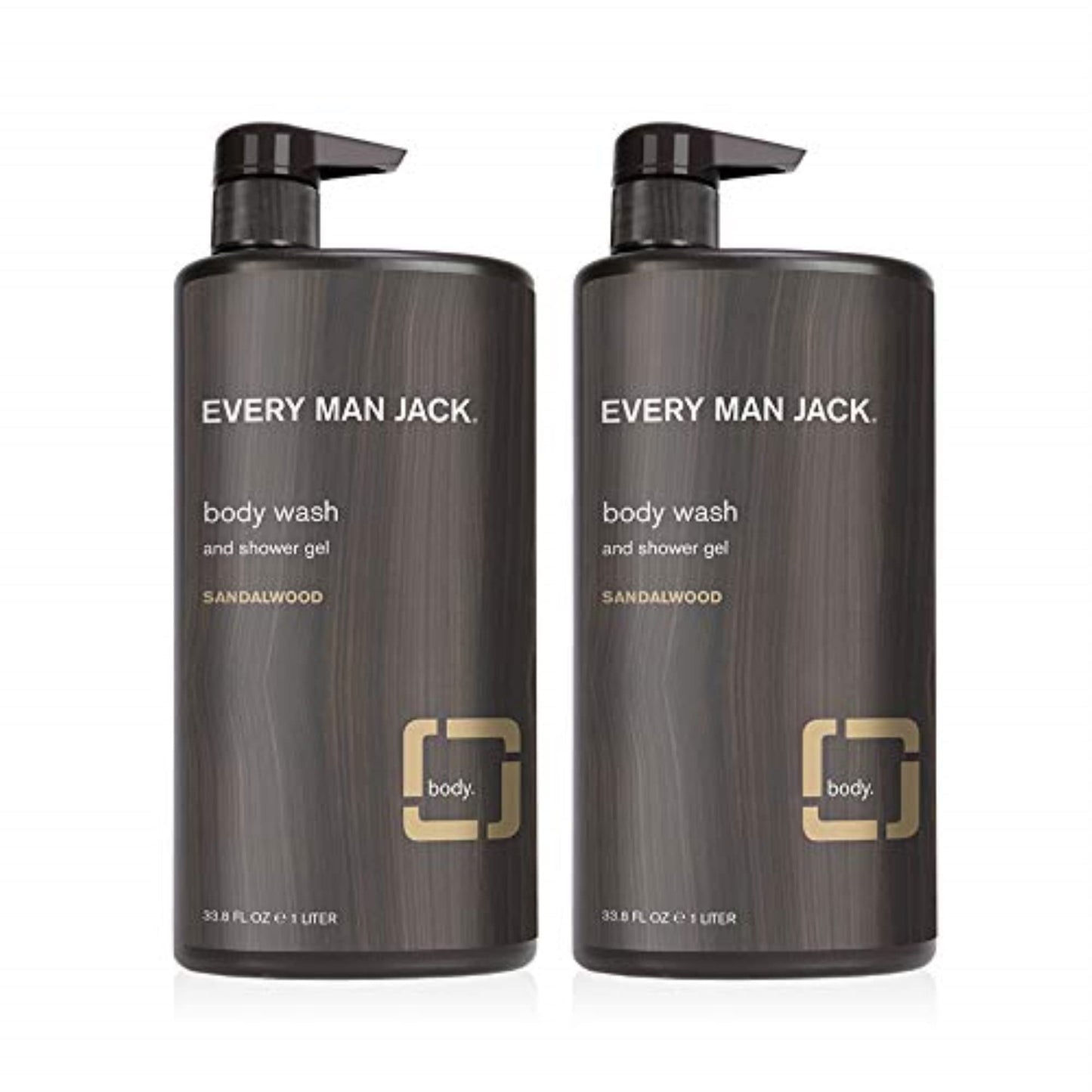 Every Man Jack Mens Sandalwood Body Wash for All Skin Types - Cleanse, Nourish, and Hydrate Your Skin with Naturally Derived Coconut and Glycerin - 2 Beauty & Personal Care Every Man Jack
