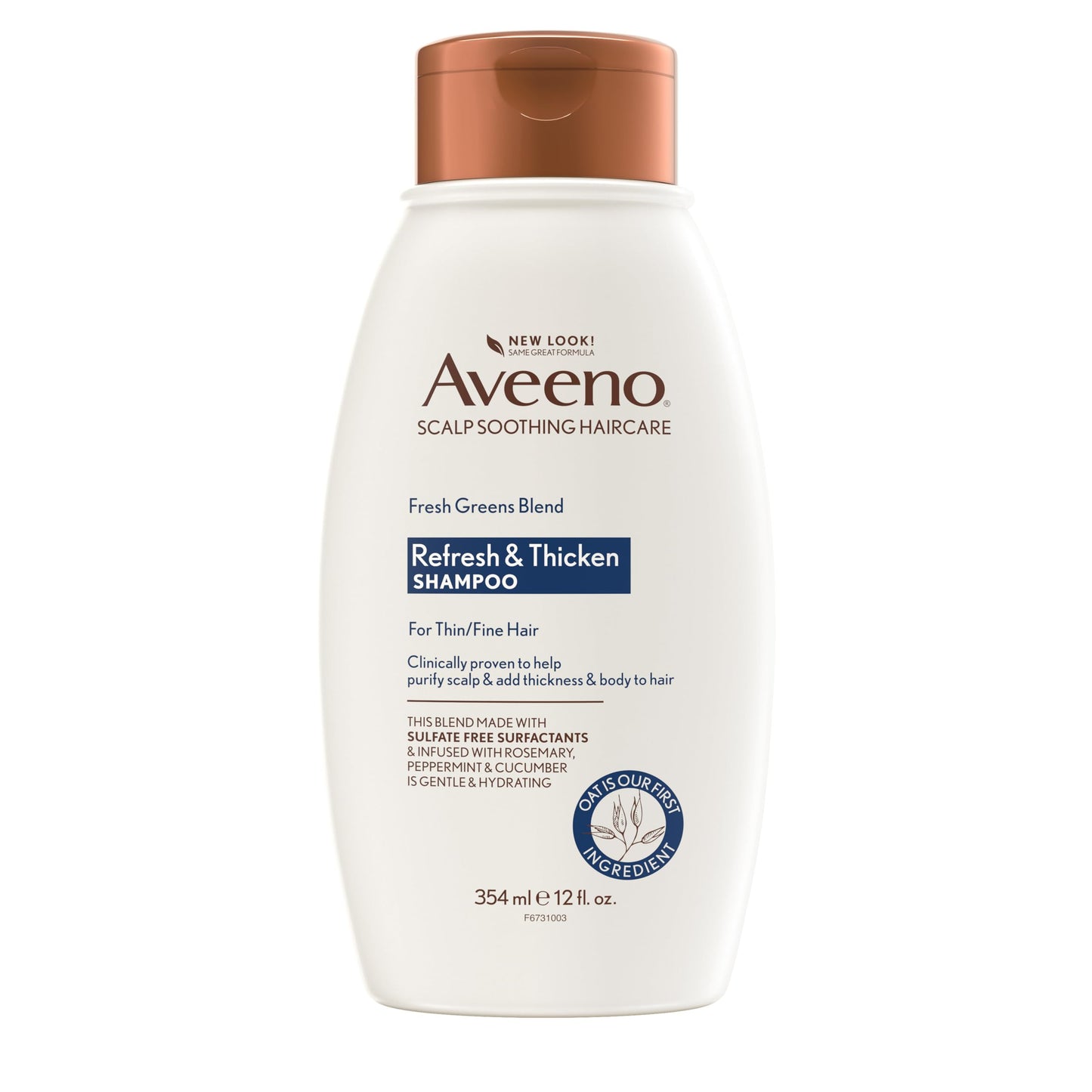Aveeno, Fresh Greens Blend Sulfate-Free Shampoo with Rosemary, Peppermint & Cucumber to Thicken & Nourish, Clarifying & Volumizing Shampoo for Thin or Beauty & Personal Care Aveeno
