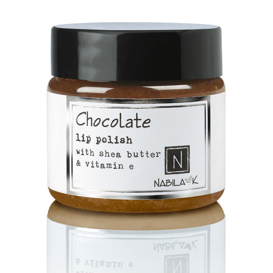 Nabila K Chocolate Lip Polish for Women & Men - Sugar Lip Scrub & Exfoliator with Cocoa Butter, Shea Butter & Vitamin E, Hydrating, Cruelty-Free, Made Beauty and Personal Care Nabila K