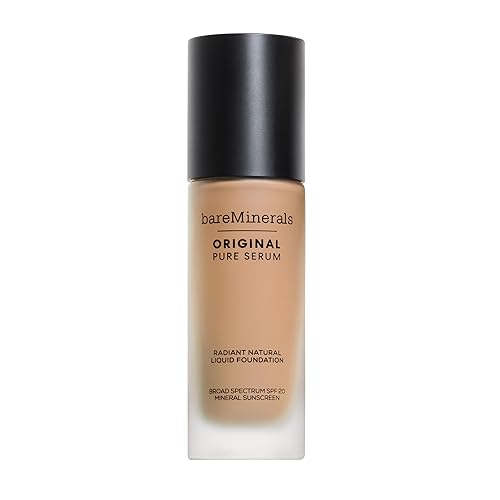 bareMinerals Original Pure Serum Radiant Natural Liquid Foundation Mineral SPF 20, Light Neutral 2.5, Vegan, Cruelty-Free & Dermatologist-Tested Beauty & Personal Care bareMinerals