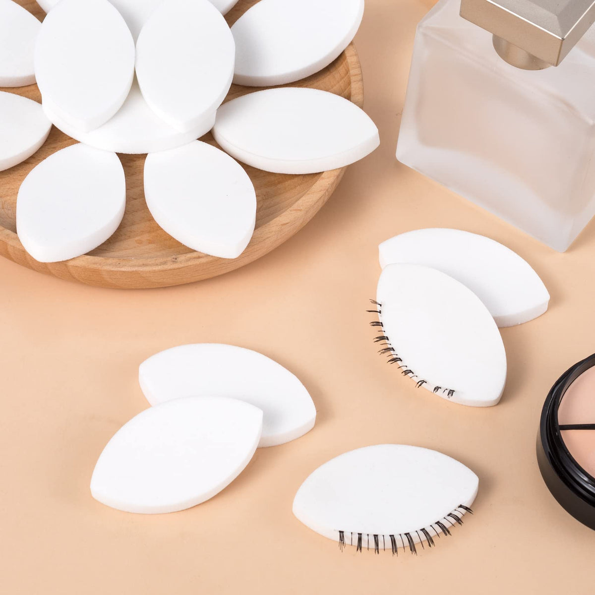 OIIKI 60Pcs Eye Shaped Practice Sponge, Lash Exercise Sponge White, Practice Sponges for Beginners Makeup Eyelash Lash Extensions Supplies Beauty & Personal Care OIIKI
