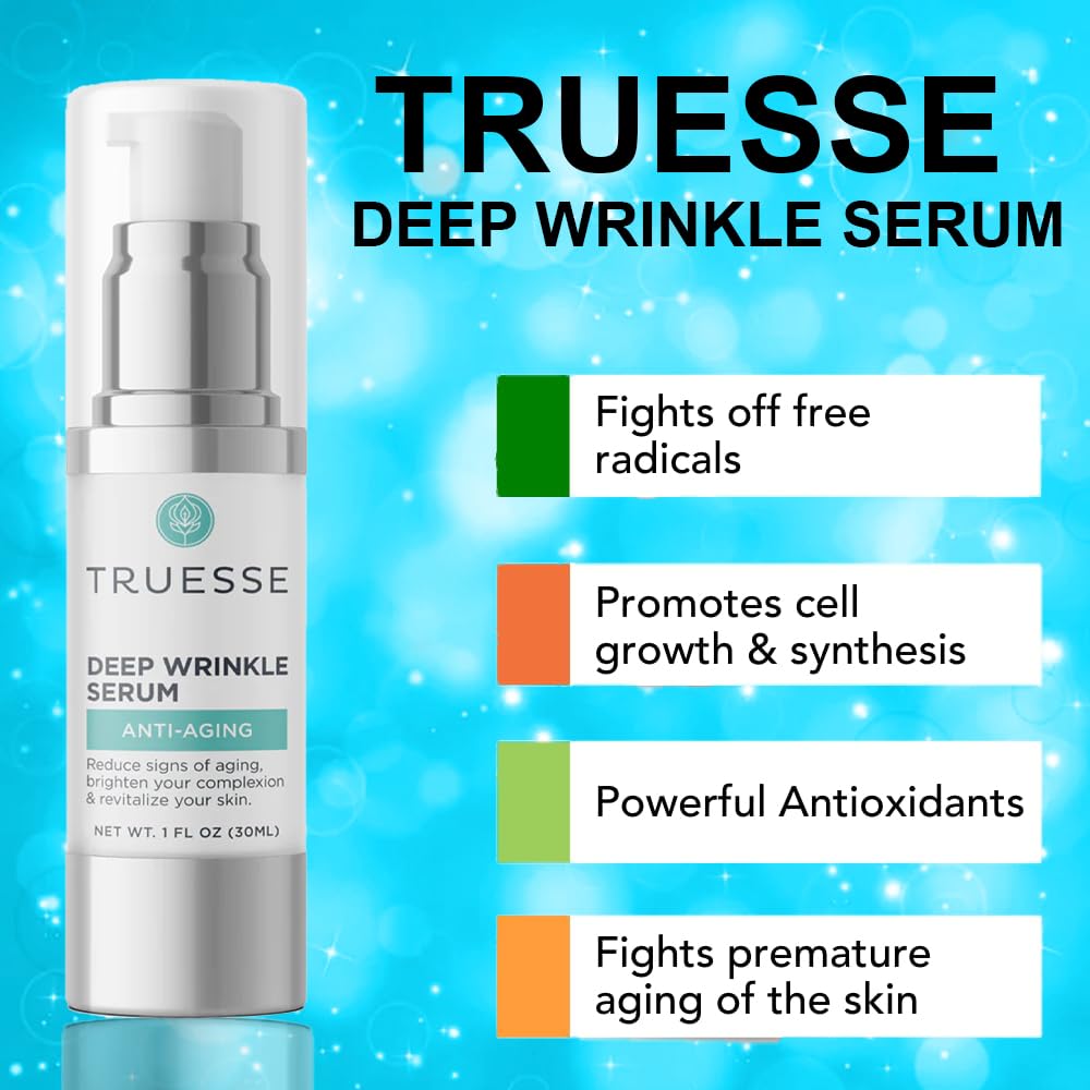 TRUESSE Deep Wrinkle Serum - Wrinkle Cream for Face - Anti Wrinkle Serum - Face Serum for Women - Ayurveda for Wrinkles, 1 fl oz… Beauty & Personal Care TRUESSE