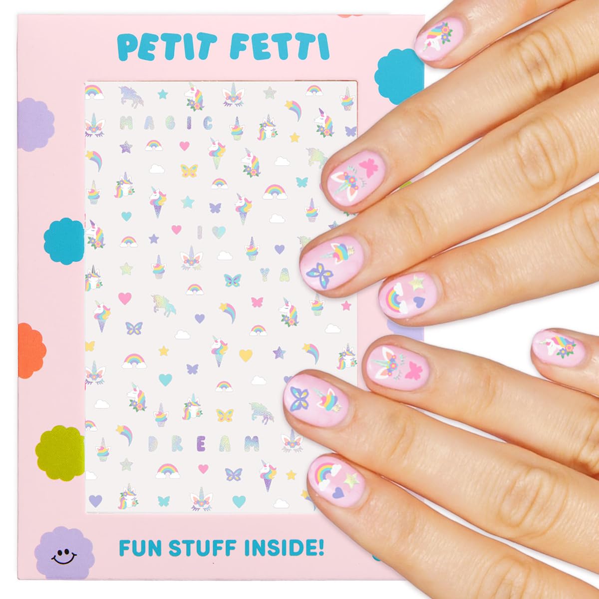 xo, Fetti Kids Unicorn Nail Stickers - 524 Decals | Birthday Girl Party Favors, DIY Home Activity, Gift, Cute Nail Transfer, Rainbow, Butterfly Beauty & Personal Care xo, Fetti