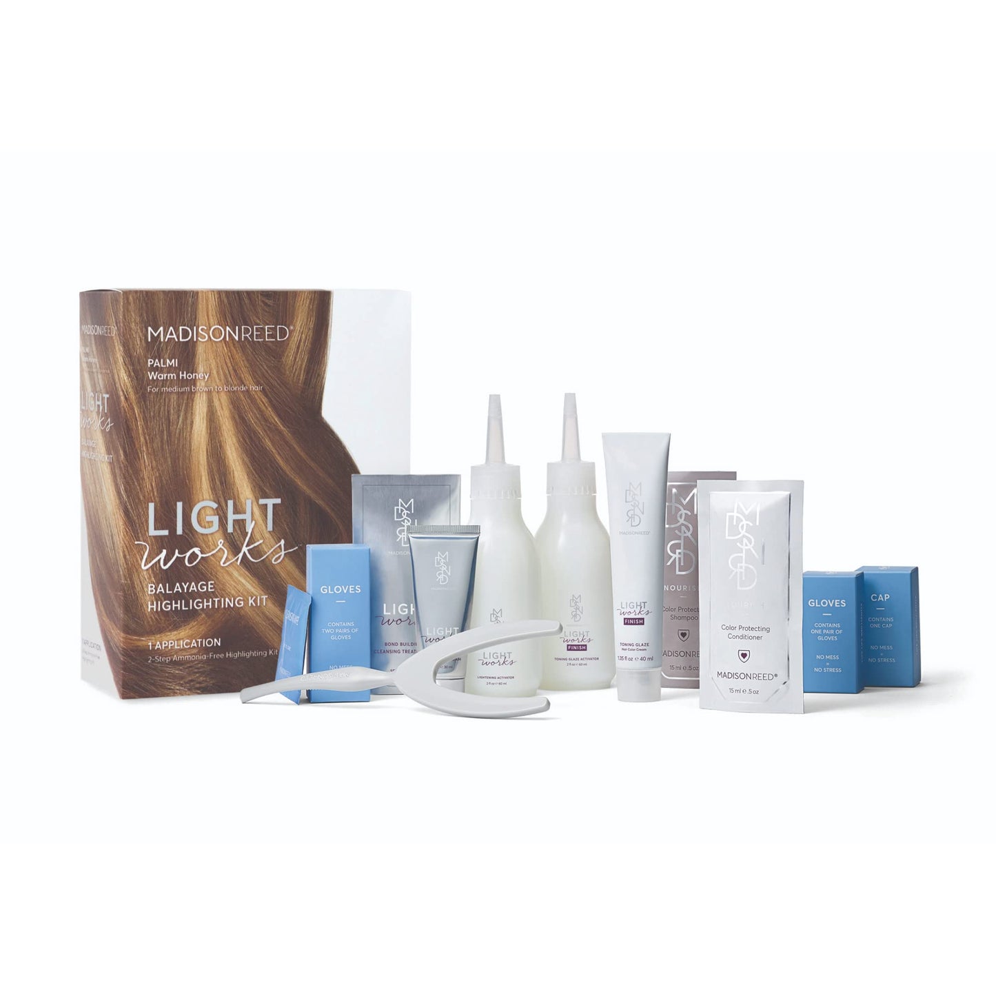 Madison Reed Light Works Balayage Highlighting Kit, Creates Natural-Looking Warm Honey Highlights (Palmi - Blonde), Amonia Free, Cruelty Free, 2 Step Beauty & Personal Care Madison Reed