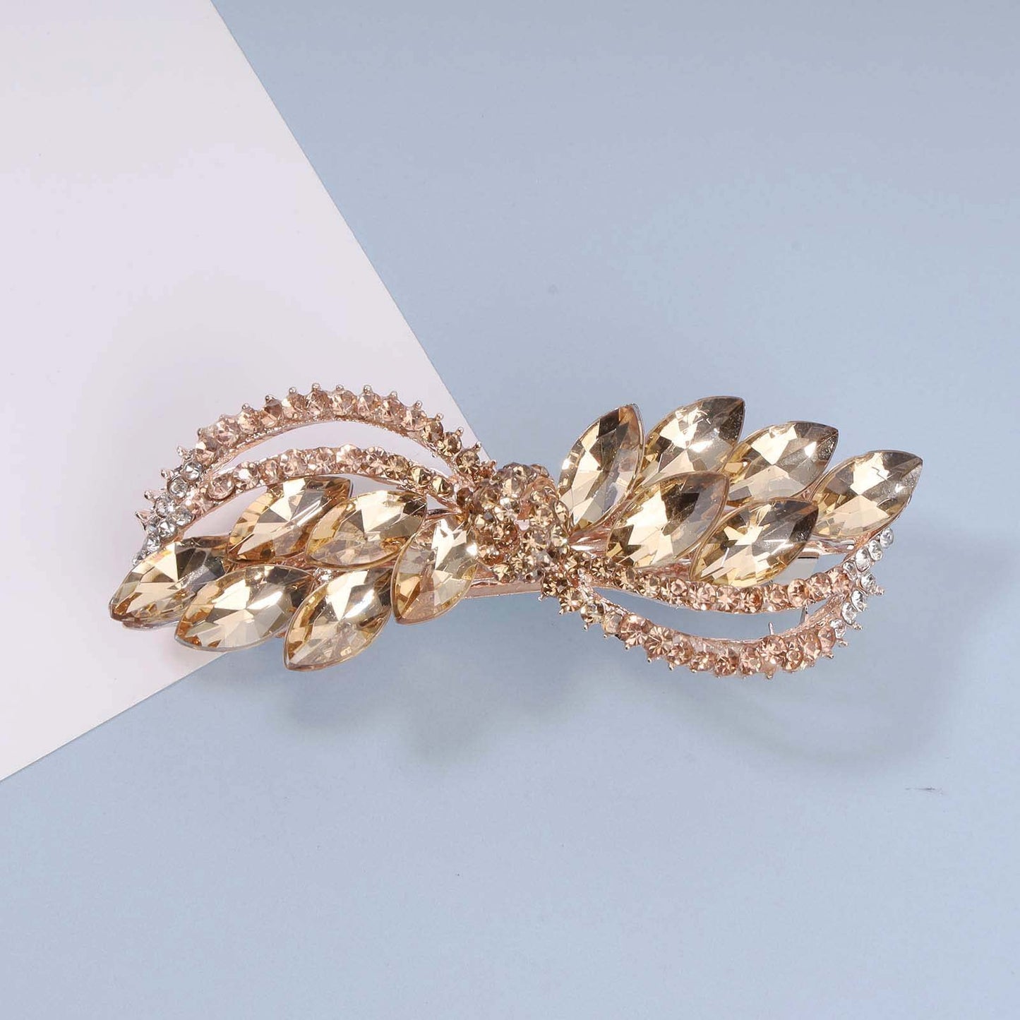 Yheakne Rhinestone Wedding Hair Clip Barrette Gold Crystal Hair Barrette Shine Bride Headpieces Decorative Headwear Crystal Hair Clip Comb Bridal Hair Beauty & Personal Care Yheakne