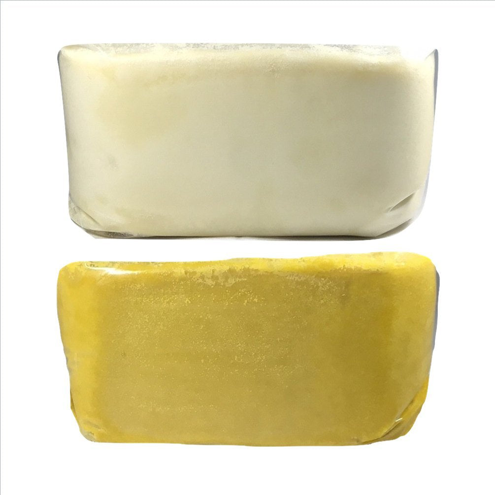 2 Pack Combo 1lb Yellow Shea Butter & 1lb Ivory Shea Butter Grade a 100% Beauty & Personal Care SmellGood
