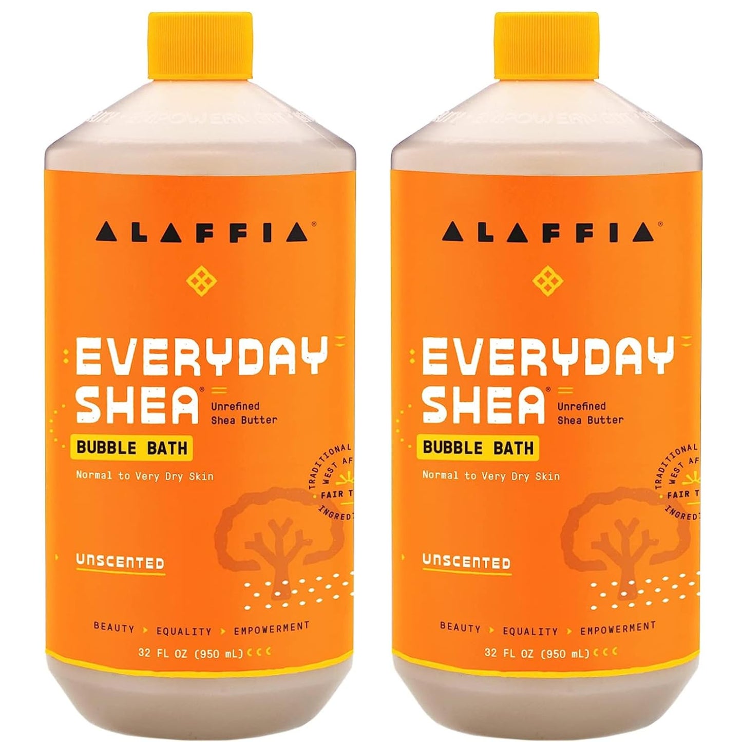 Alaffia Everyday Shea Bubble Bath, Cleanse, Soothe & Moisturize Skin, Made with Fair Trade Shea Butter, Cruelty Free, No Parabens, Vegan, Unscented, 2 Beauty & Personal Care Alaffia