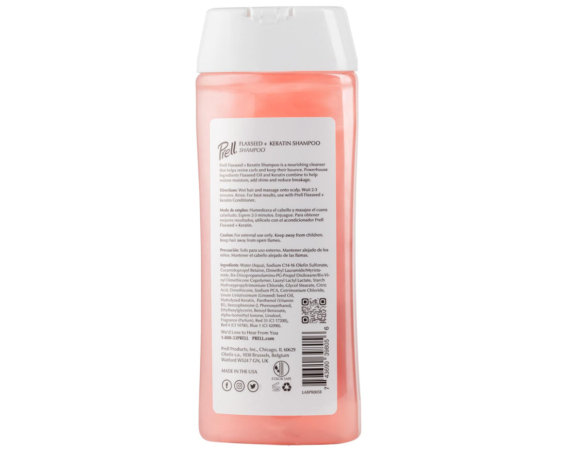 Prell Flaxseed + Keratin Color Safe Shampoo, Bounce & Shine for Curly Hair 13.5 fl.oz