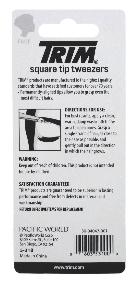 Trim Tweezr Square Size Ea Trim Square Tip Tweezers, 1 Count (Pack of 6) Beauty & Personal Care Trim