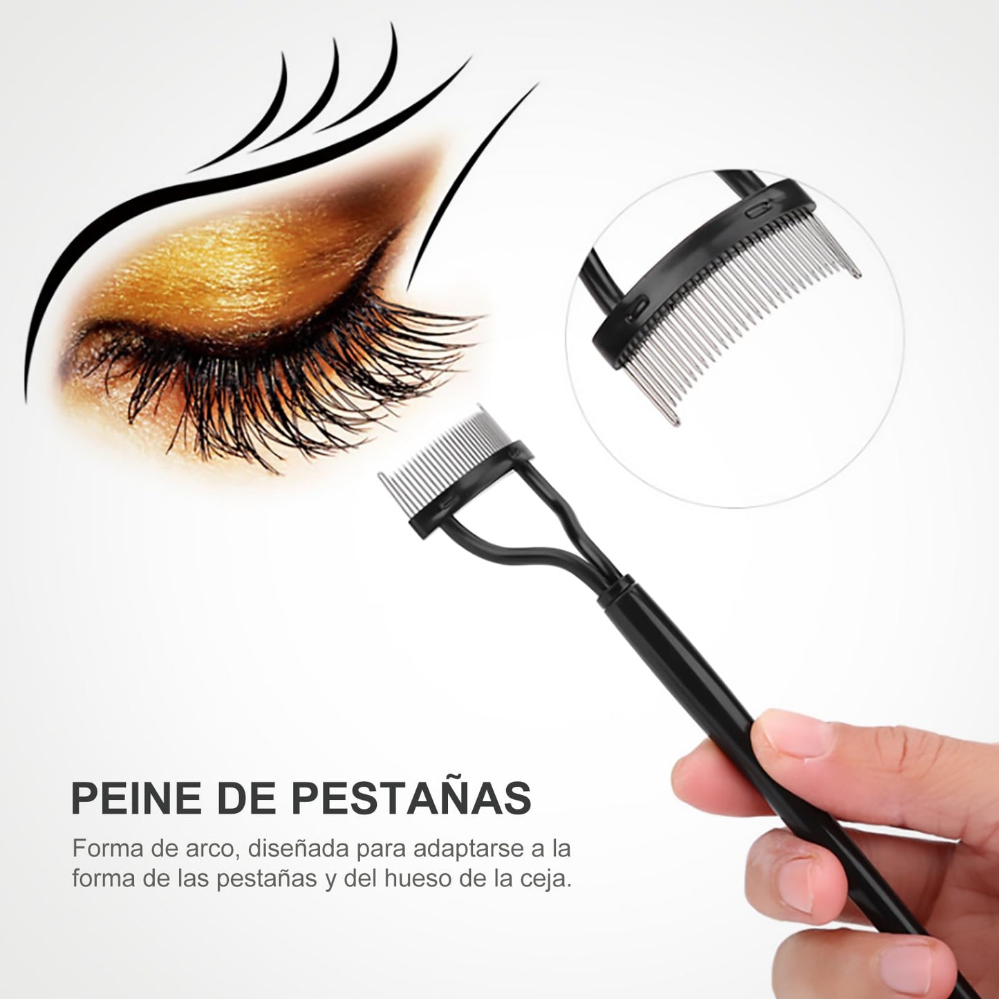 Eye Brow Brush Comb,Eyelash Comb Eyebrow Brush with Steel Needle Mascara Eyebrow Brush for Curling Iron with Eyelash Comb Makeup Brush Tool Beauty & Personal Care Yinhing