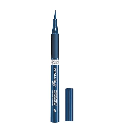 L'Oreal Paris Cosmetics Paris Makeup Infallible Grip Precision Felt Eyeliner, Smudge Resistant, Long Lasting Waterproof Eyeliner, Blue, Blue, 0.03 fl Beauty & Personal Care L'Oreal Paris