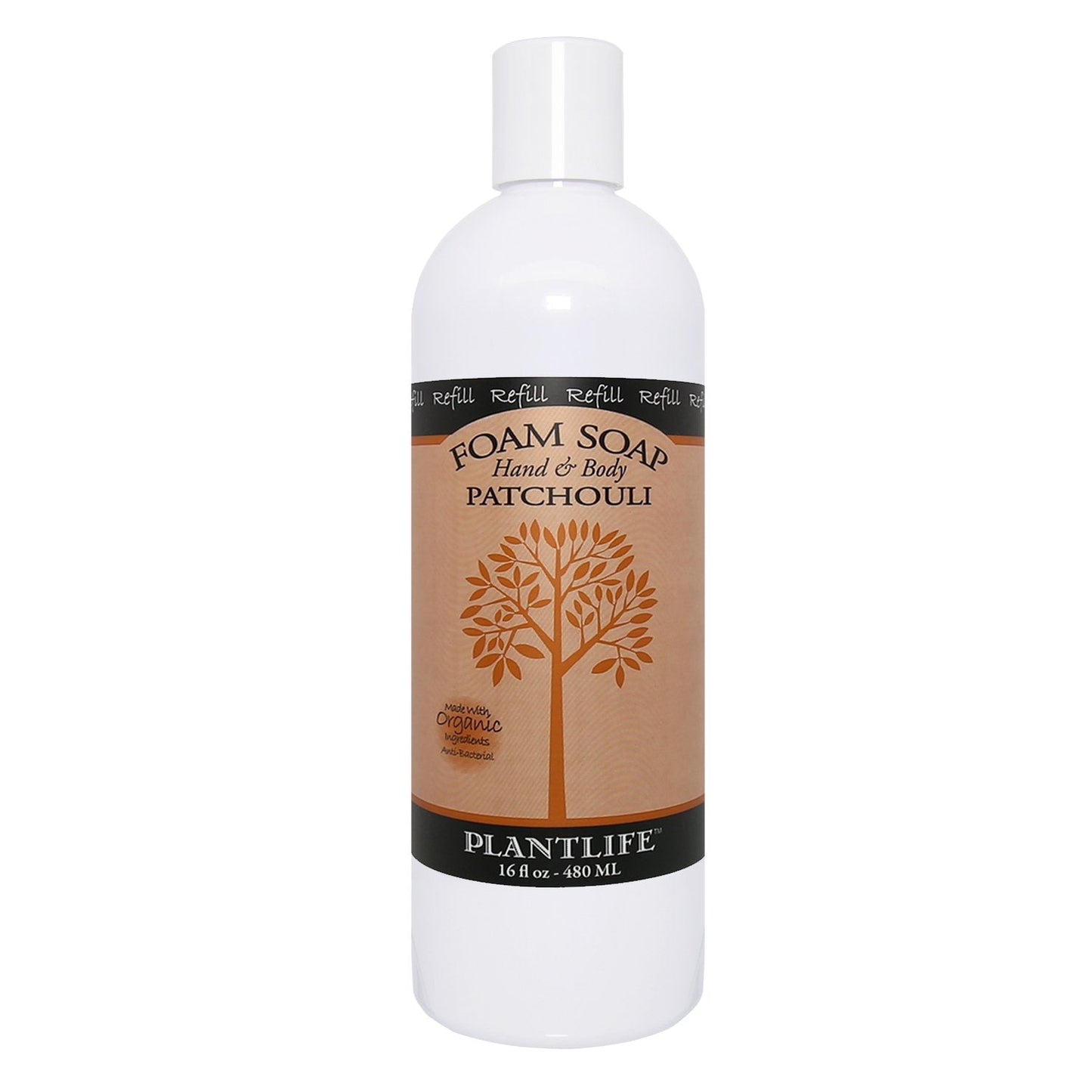 Plantlife Patchouli Foam Soap Refill - Moisturizing Plant Based Foam Soap for All Skin Types - Ideal as a Hand & Body wash, Shaving Cream, & Foaming Beauty & Personal Care Plantlife