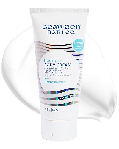 Seaweed Bath Co. Hydrate Body Cream - Unscented | Nourishing Moisturizer for Body and Hands | With Vitamin E, Hyaluronic Acid and Shea Butter For Dry Beauty & Personal Care The Seaweed Bath Co.