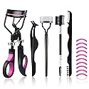 Eyelash Curlers Kit for Women w Lash Curler, Eyelash Comb Seperator, 3 in1 Mascara Brushes, Eyelash Extension Tweezers, Foldable Eyebrow Brush Beauty & Personal Care MUIIGOOD