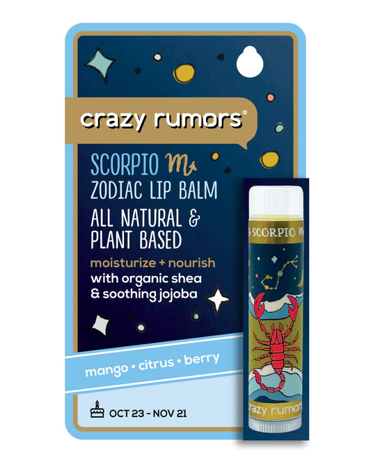 Crazy Rumors Scorpio Zodiac All Natural, Plant Based Lip Balm to Moisturize and Nourish your Lips - Water Blend Beauty and Personal Care Crazy Rumors