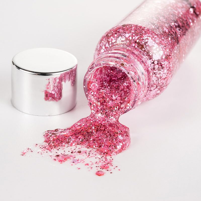 Body Glitter Gel, Face Glitter Body Glitter Liquid Eyeshadow, Face Hair Nail Glitter, Holiday Glitter Makeup (5) Beauty & Personal Care JUDEWY