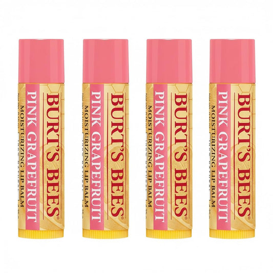 Burt's Bees Pink Grapefruit Moisturizing Lip Balm .15 Ounce 100% Natural Origin (4) Beauty and Personal Care Burt's Bees