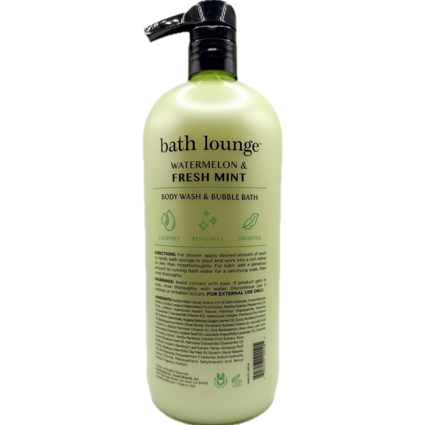 Bath Lounge Watermelon & Fresh Mint Body Wash and Bubble Bath, 32 fl oz, Dual-Action Formula Beauty & Personal Care Bath Lounge