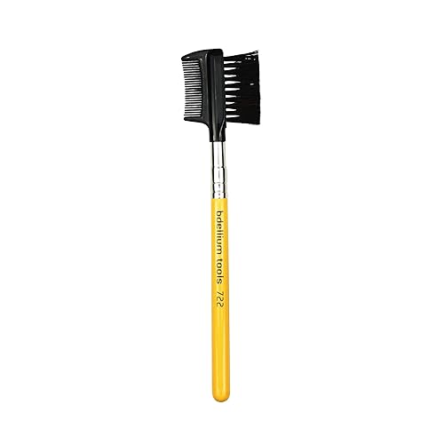 Bdellium Tools Professional Makeup Brush - Travel 722 Comb/Brow - Short Wooden Handle for Convenient Travel, For Groom, Smooth, and Prep Up (Yellow Beauty & Personal Care BDELLIUM TOOLS