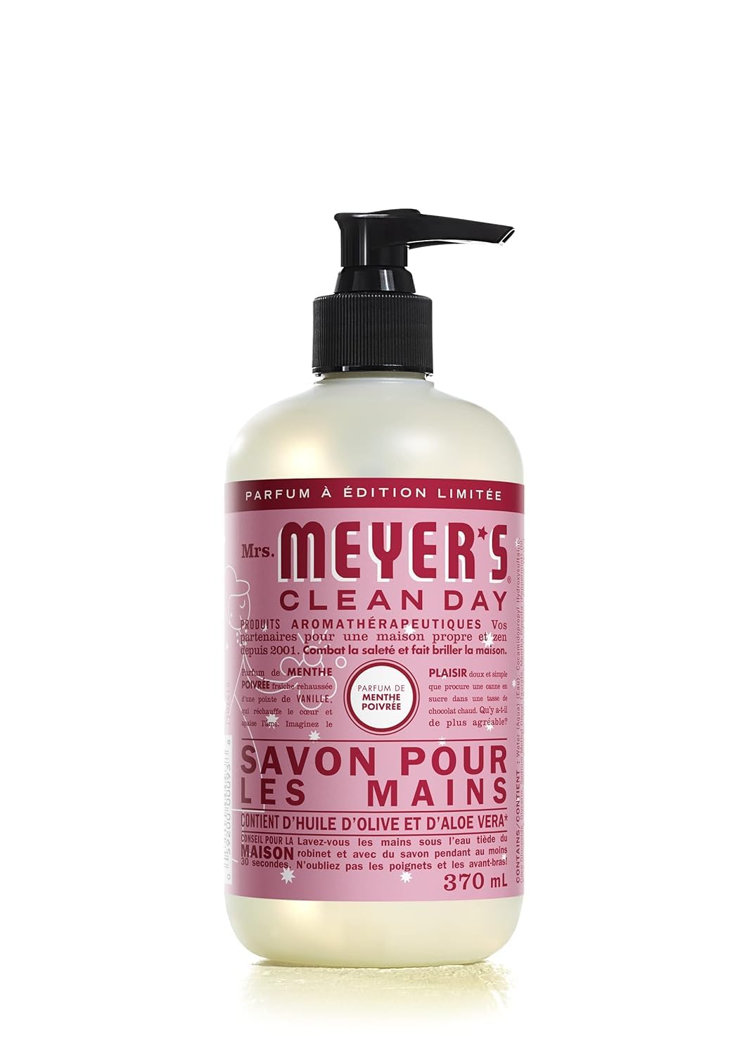 Mrs. Meyer's Clean Day Liquid Hand Soap, Hand Wash Made with Essential Oils, Peppermint Scent, 370 ml Soap Pump Bottle Beauty & Personal Care Mrs. MEYER'S