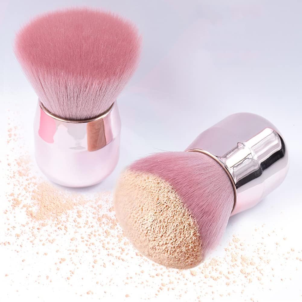 RUNGANG Nail Dust Brush for Acrylic and Dip Powder - Soft Kabuki Nail Cleaner Brush for Manicure, Makeup, Nail Art - Pink Handle Beauty & Personal Care rungang
