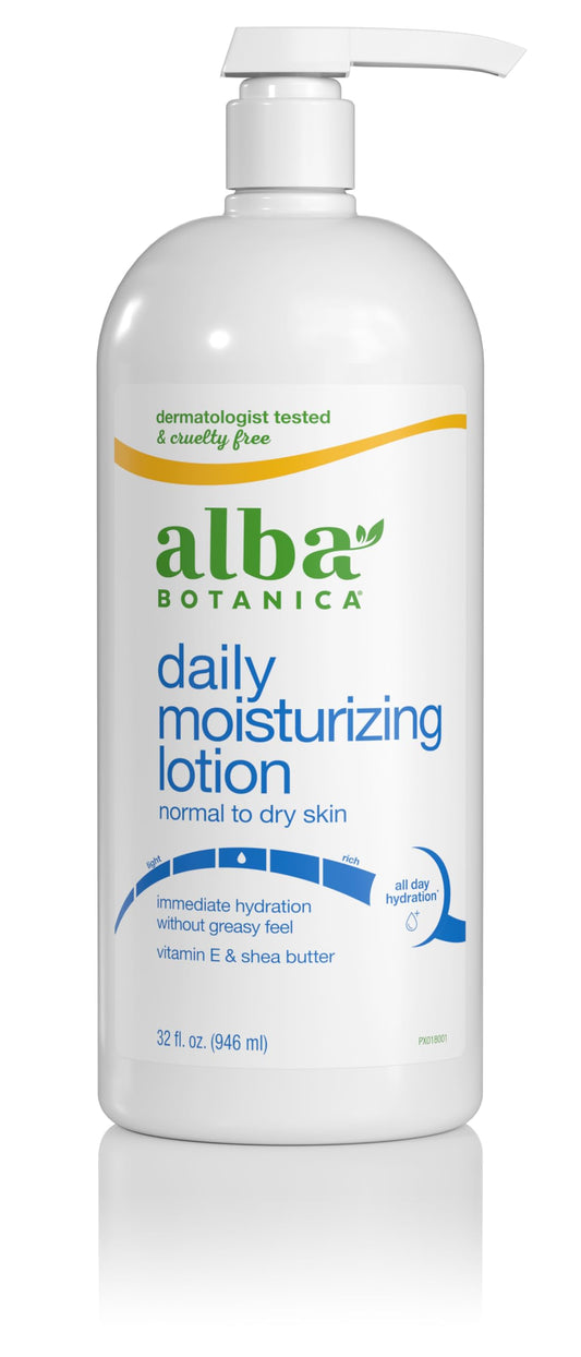 Alba Botanica Daily Moisturizing Body Lotion, Normal to Dry Skin, with Vitamin E and Shea Butter, 32 Oz (Packaging May Vary) Beauty & Personal Care Alba Botanica