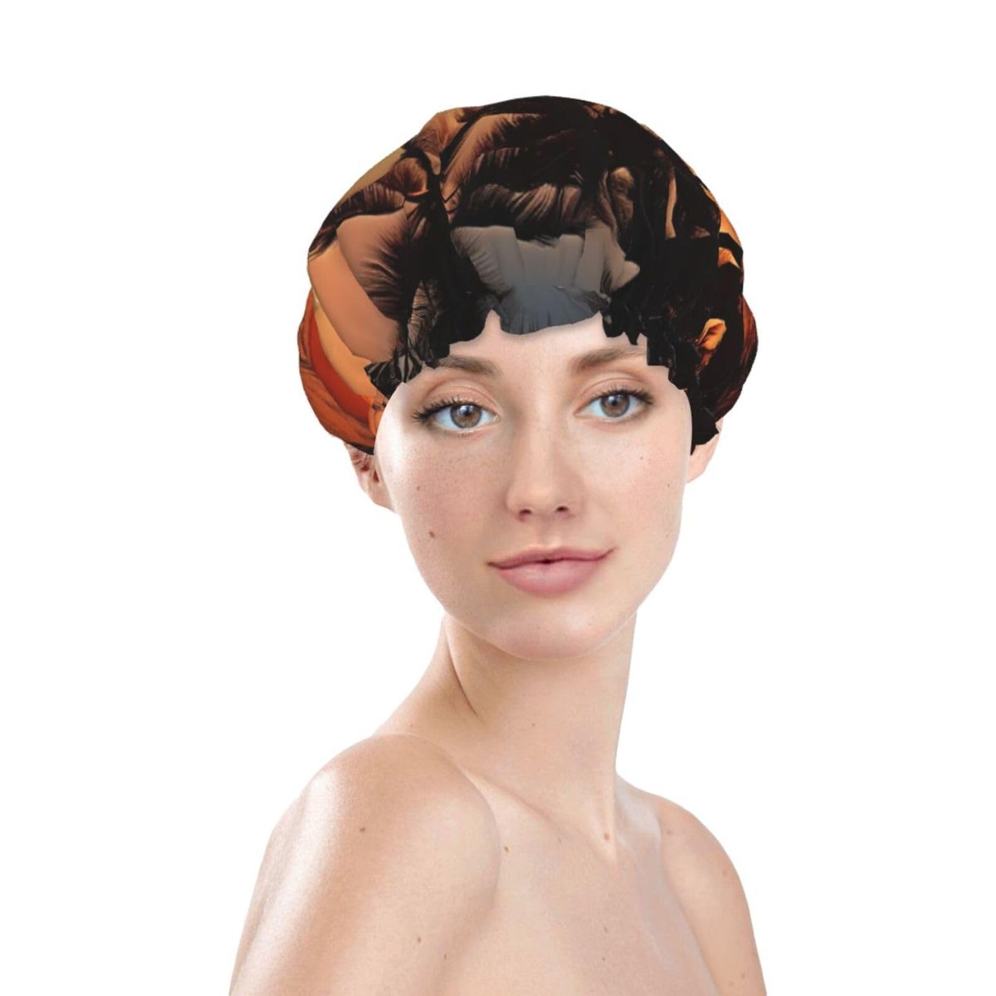 Dusk Tropical Beach Palm Shower Cap For Women Reusable Double Layers Bathing Bath Cap Hair Caps Waterproof Elastic Band Ladies Spa Salon Shower Hat Beauty and Personal Care GDSHJKLW