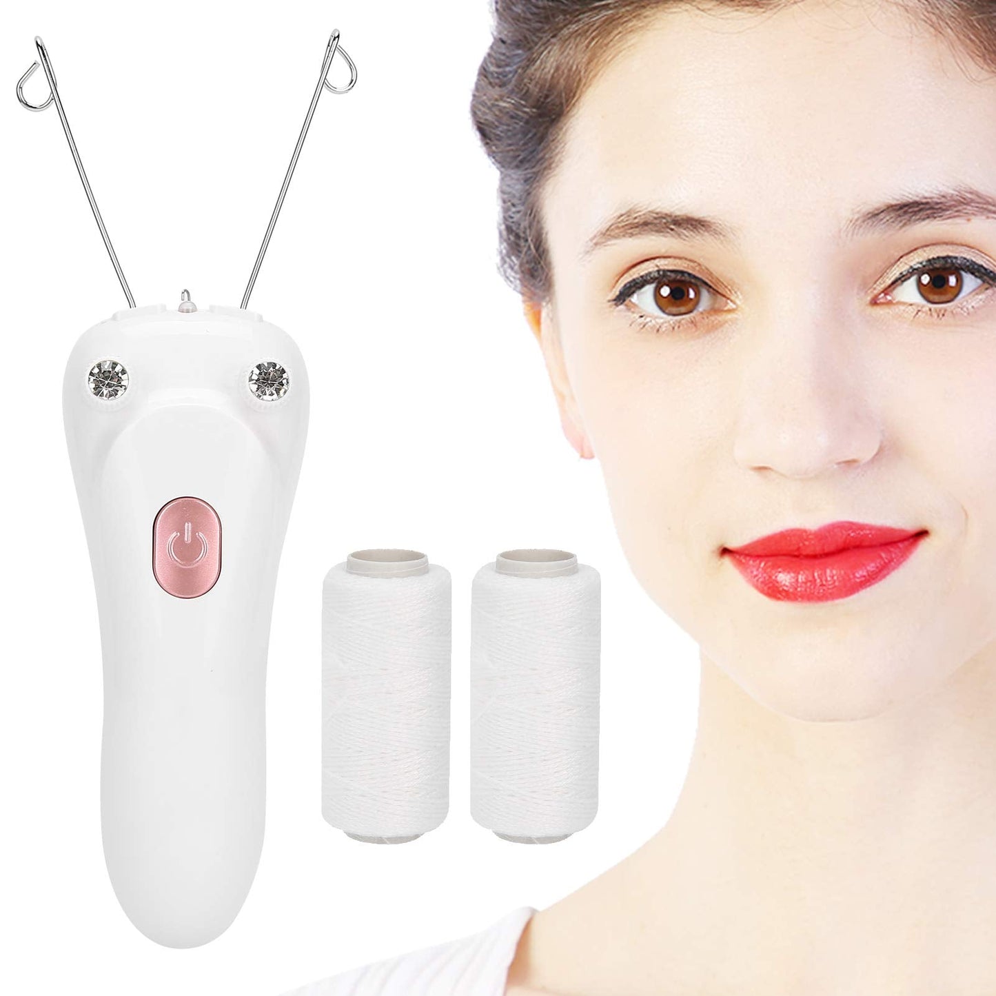 Cordless Electric Facial Threading Hair Removal for Women, Rechargeable Facial Cotton Threading Hair Shaver Hair Removal Beauty Epilator Trimmer Beauty and Personal Care YUYTE