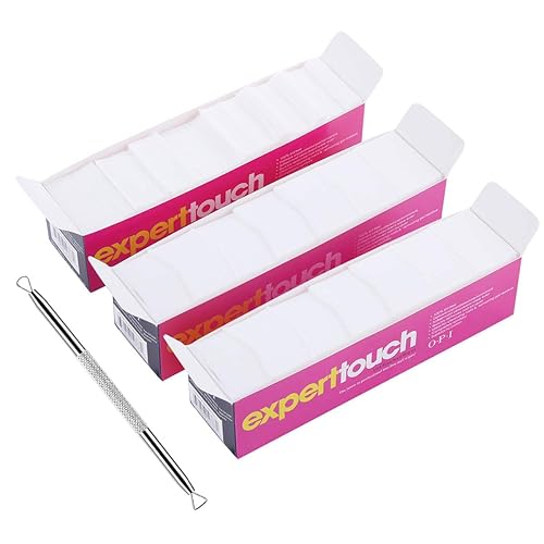 975 Pieces Lint Free Nail Art Gel Polish Remover Cotton Pad Nail Wipe With 1 Pcs Cuticle Double Head Pusher Remover Tool Beauty & Personal Care Tbestmax