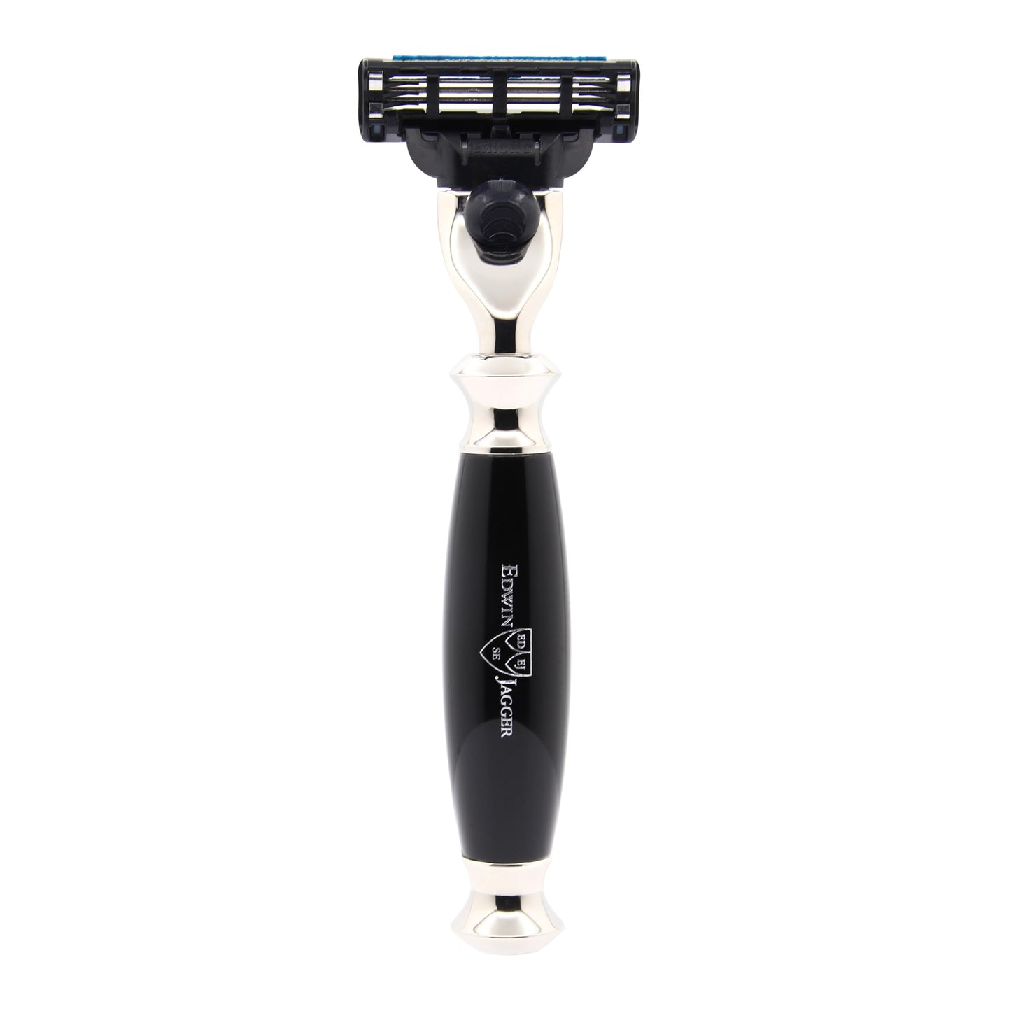 Edwin Jagger S81M586BAMZ Imitation Ebony & Nickel Classic Shaving Set with Pure Badger Shaving Brush, Mach 3 Razor and Shaving Bowl for Shaving Cream Beauty and Personal Care Edwin Jagger