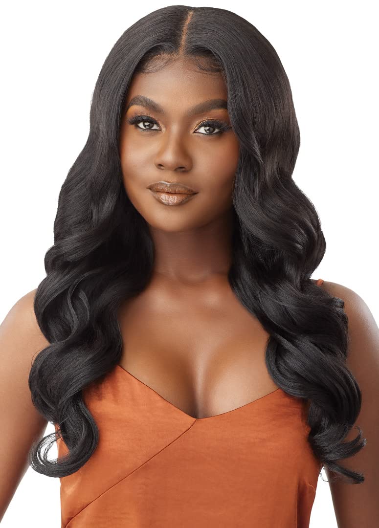 Outre - 5x5 Lace Closure Wig - Human Hair Blend - Body Curl 24" (DR GINGER BROWN)