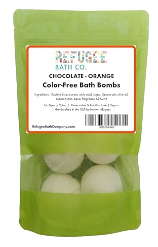 Color-Free Bath Bombs 7 Pack | 2.5 oz. Each | Cocoa Butter and Plant-Based Ingredients with No Dyes of Any Kind | Support Refugee Employment in USA… Beauty & Personal Care Refugee Bath Co.